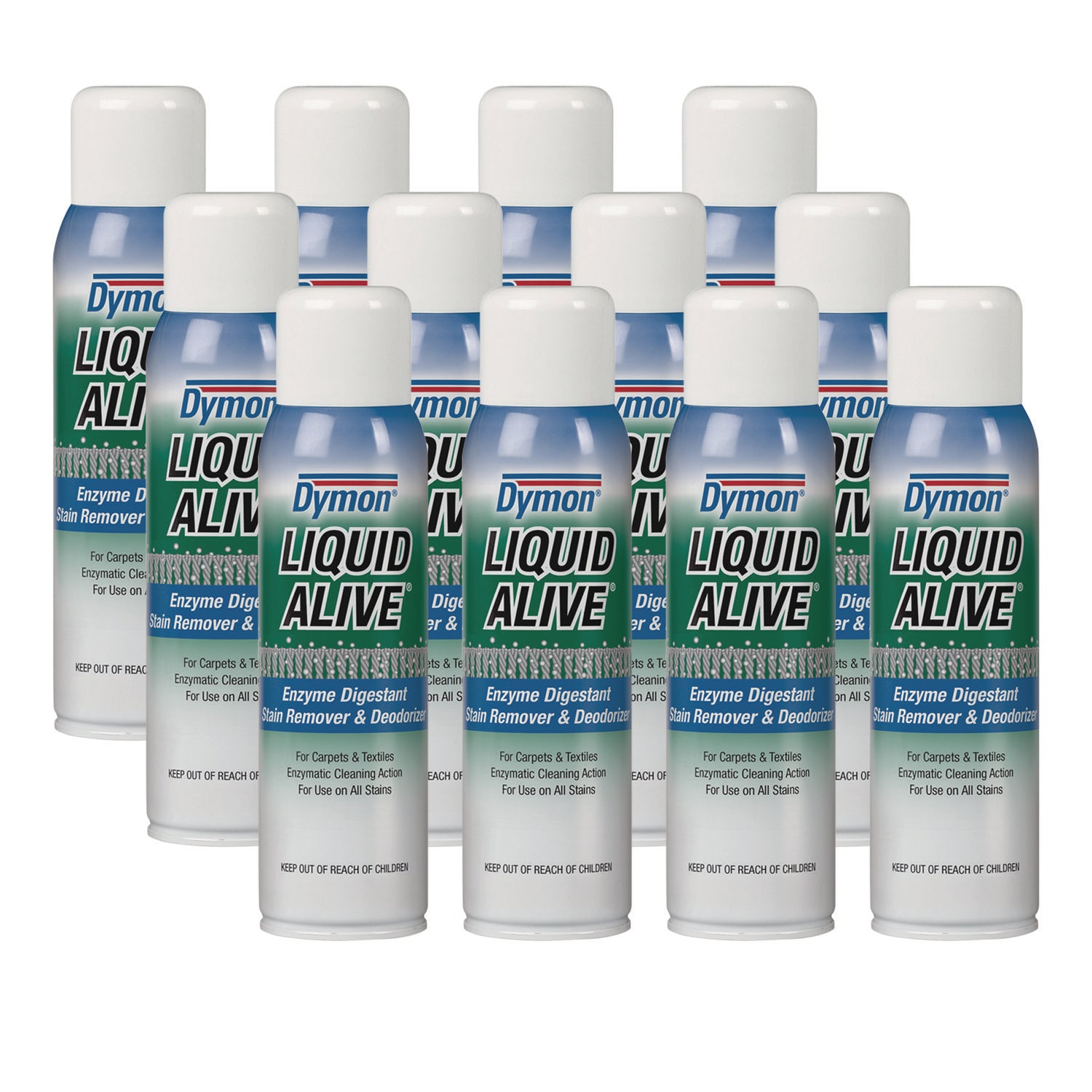 LIQUID ALIVE Carpet Cleaner/Deodorizer, 20 oz Aerosol Spray, 12/Carton