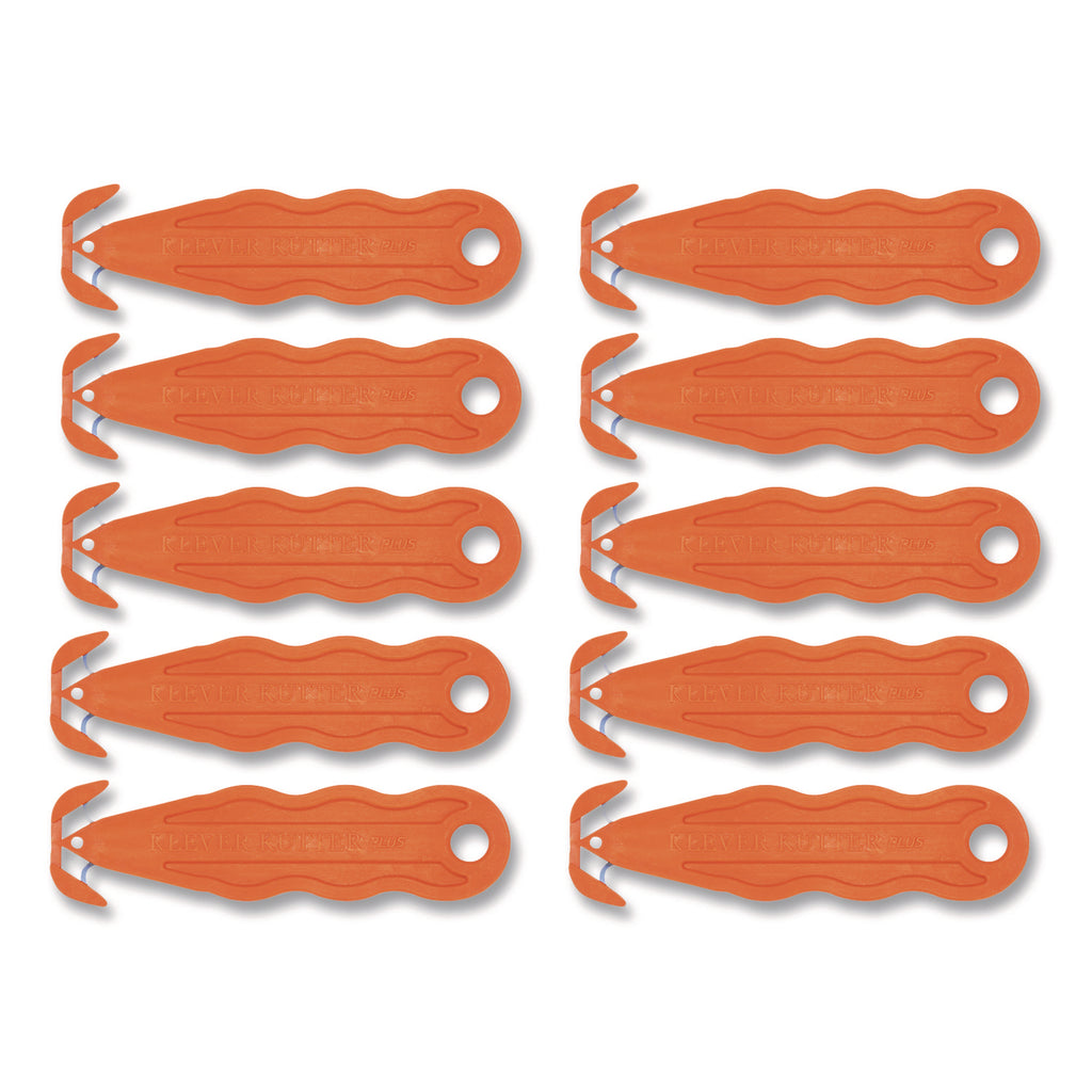 Kurve Blade Plus Safety Cutter, 5.75" Plastic Handle, Orange, 10/Box