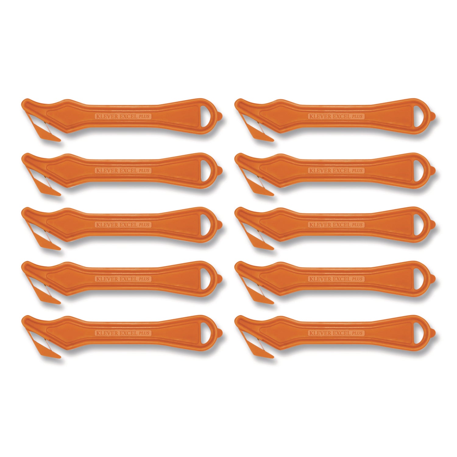 Excel Plus Safety Cutter, 7" Plastic Handle, Orange, 10/Box