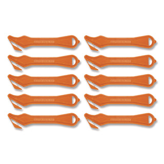 Excel Plus Safety Cutter, 7" Plastic Handle, Orange, 10/Box