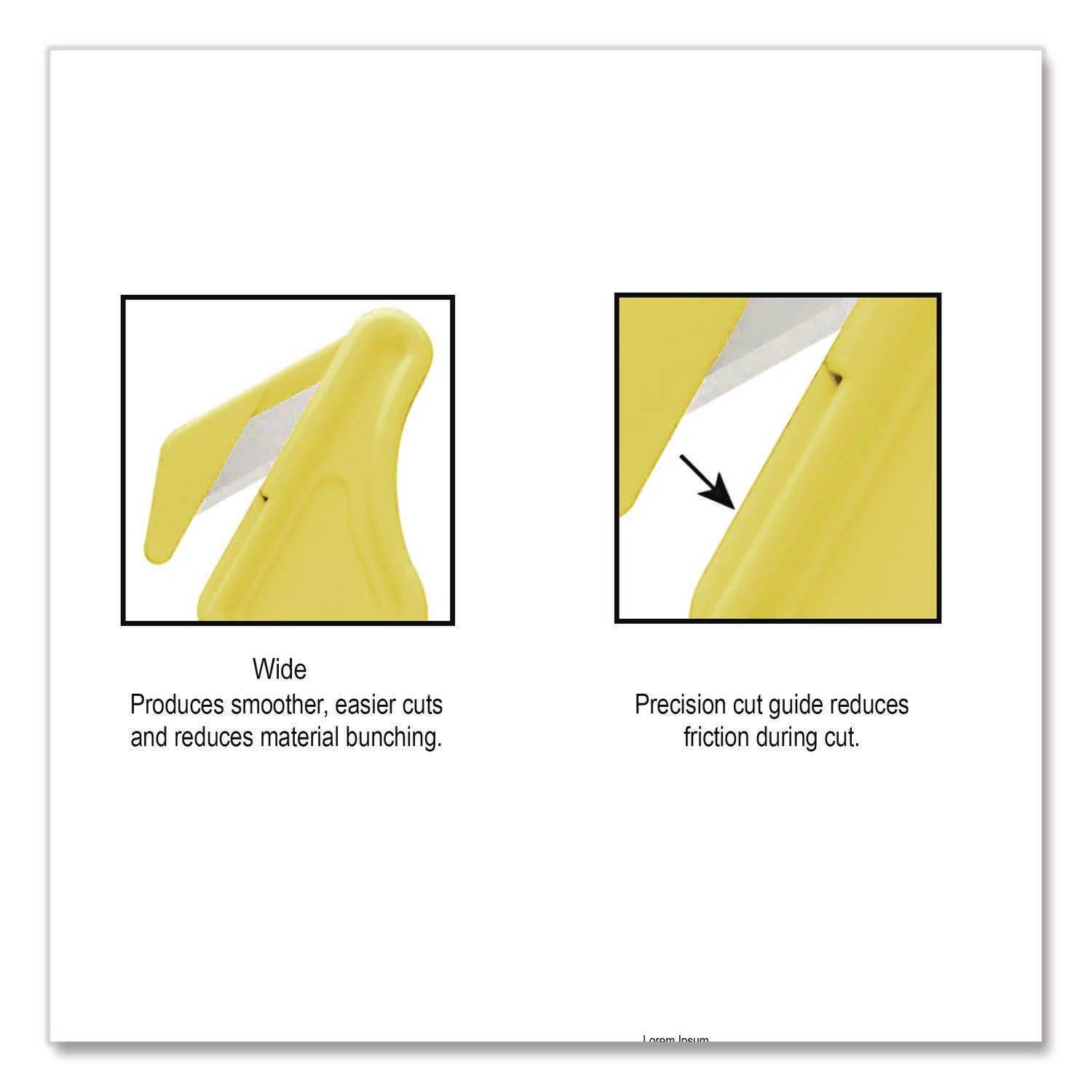 Excel Plus Safety Cutter, 7" Plastic Handle, Yellow, 10/Pack