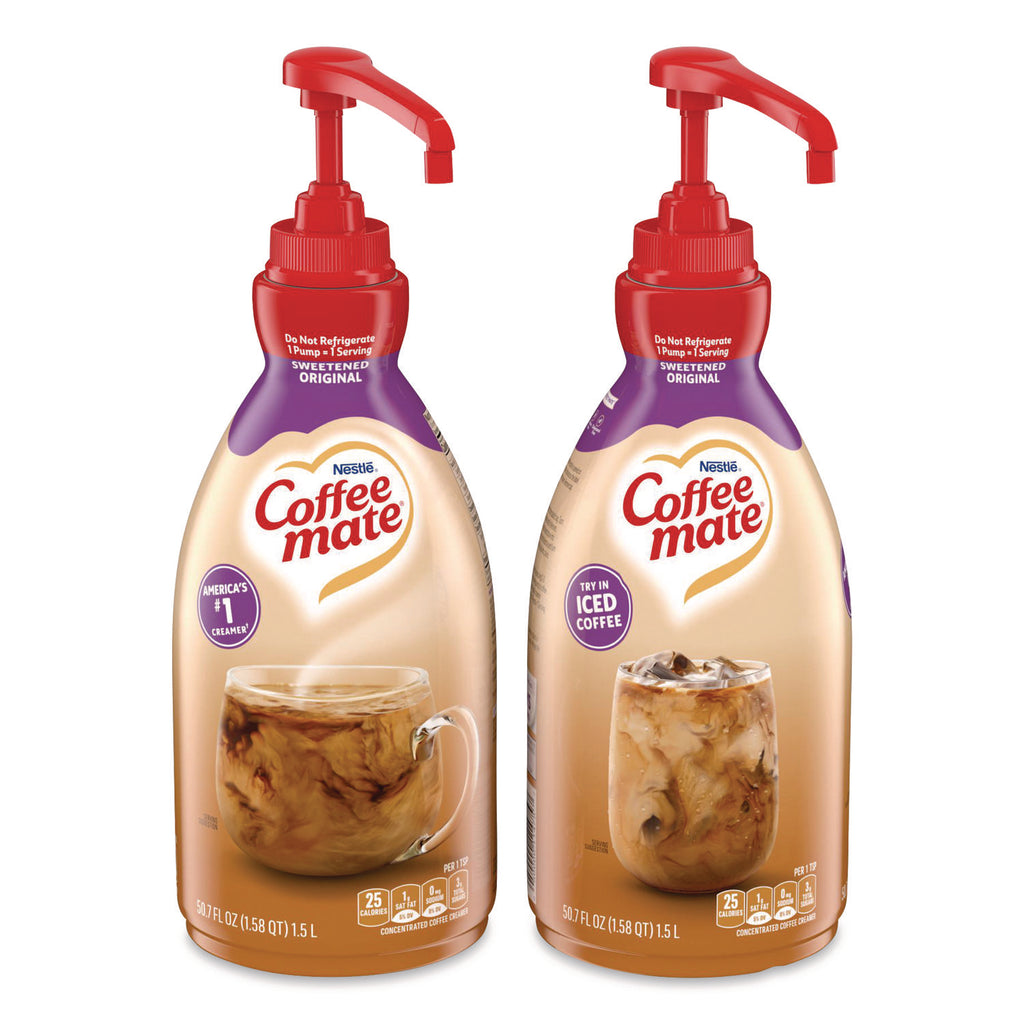 Liquid Coffee Creamer, Sweetened Original, 1.5 Liter Pump Bottle, 2/Carton