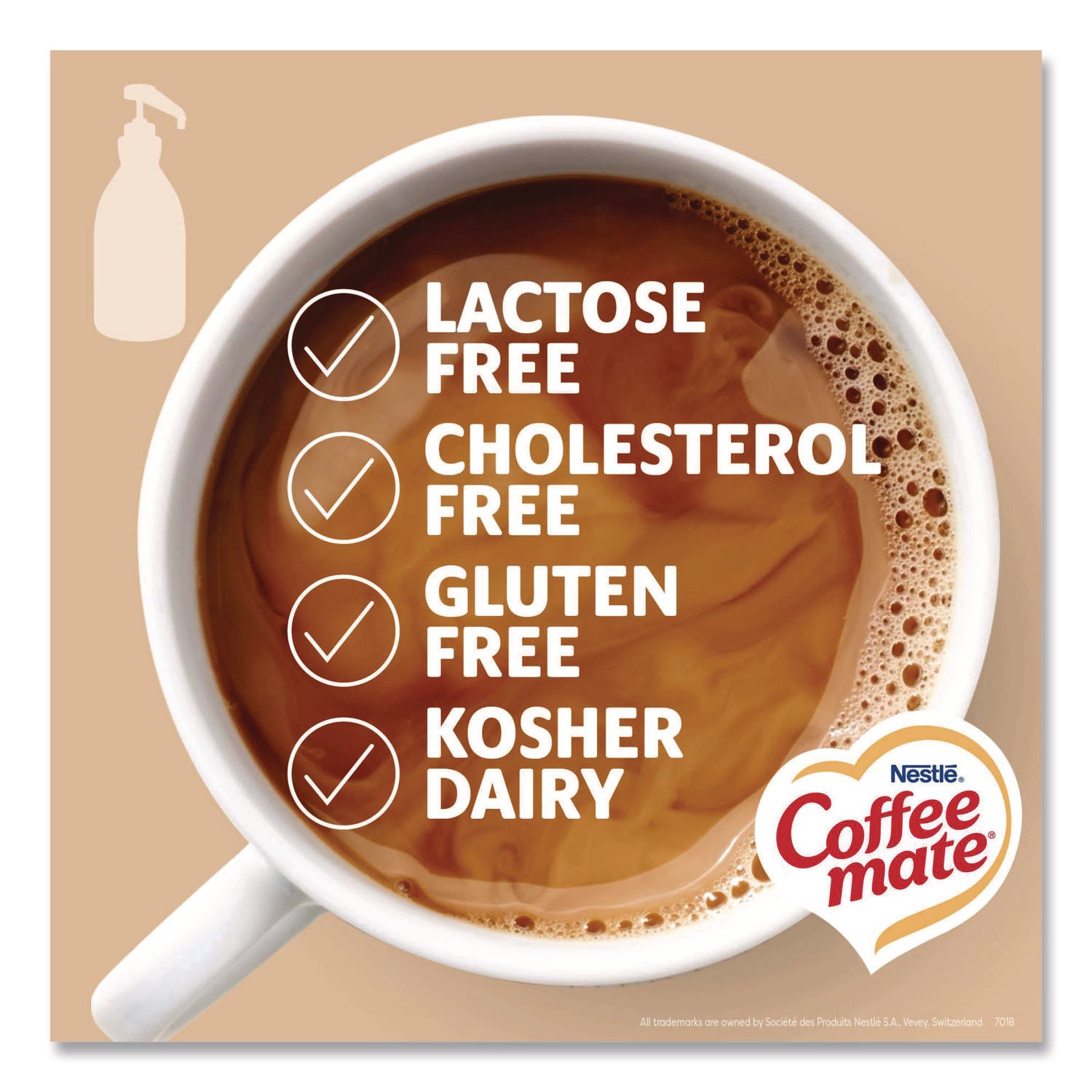 Liquid Coffee Creamer, Sweetened Original, 1.5 Liter Pump Bottle, 2/Carton
