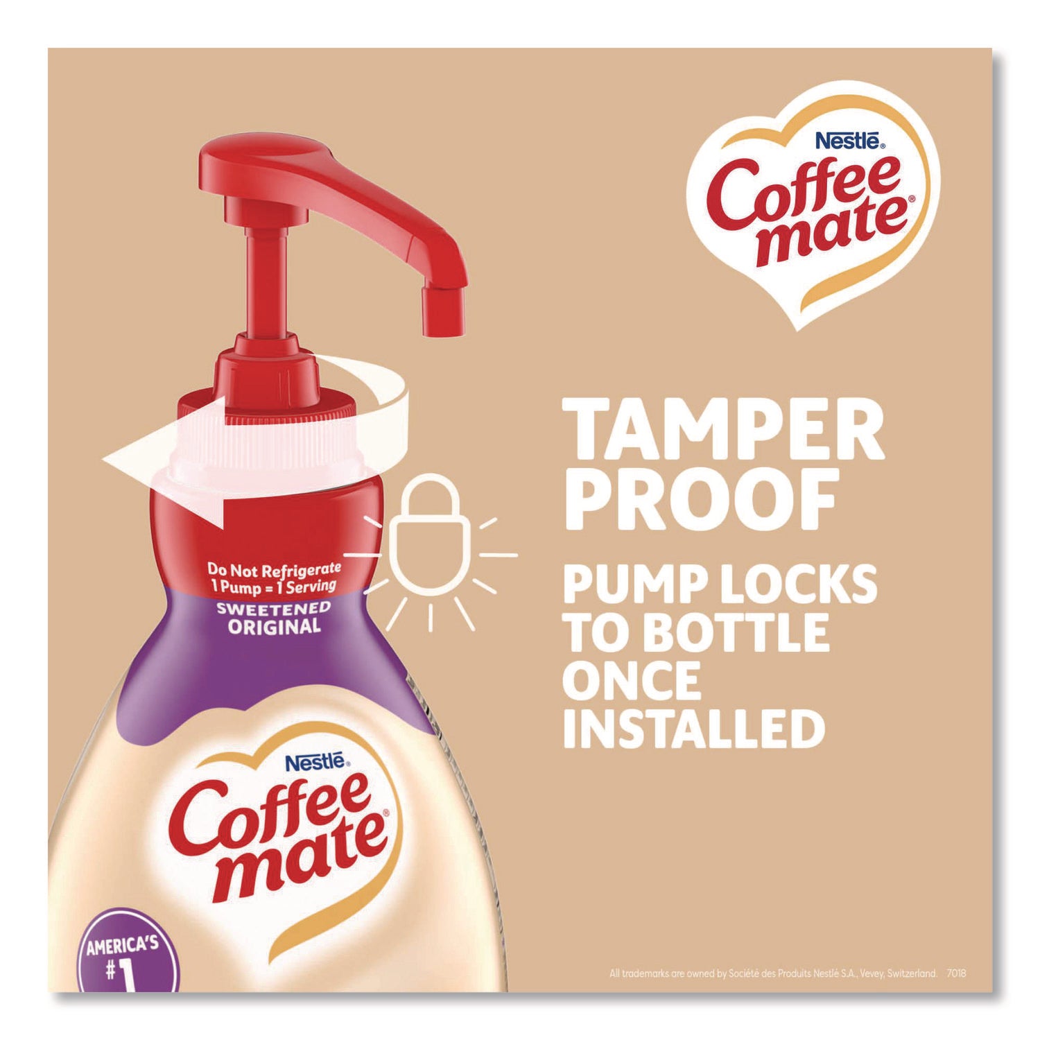 Liquid Coffee Creamer, Sweetened Original, 1.5 Liter Pump Bottle, 2/Carton
