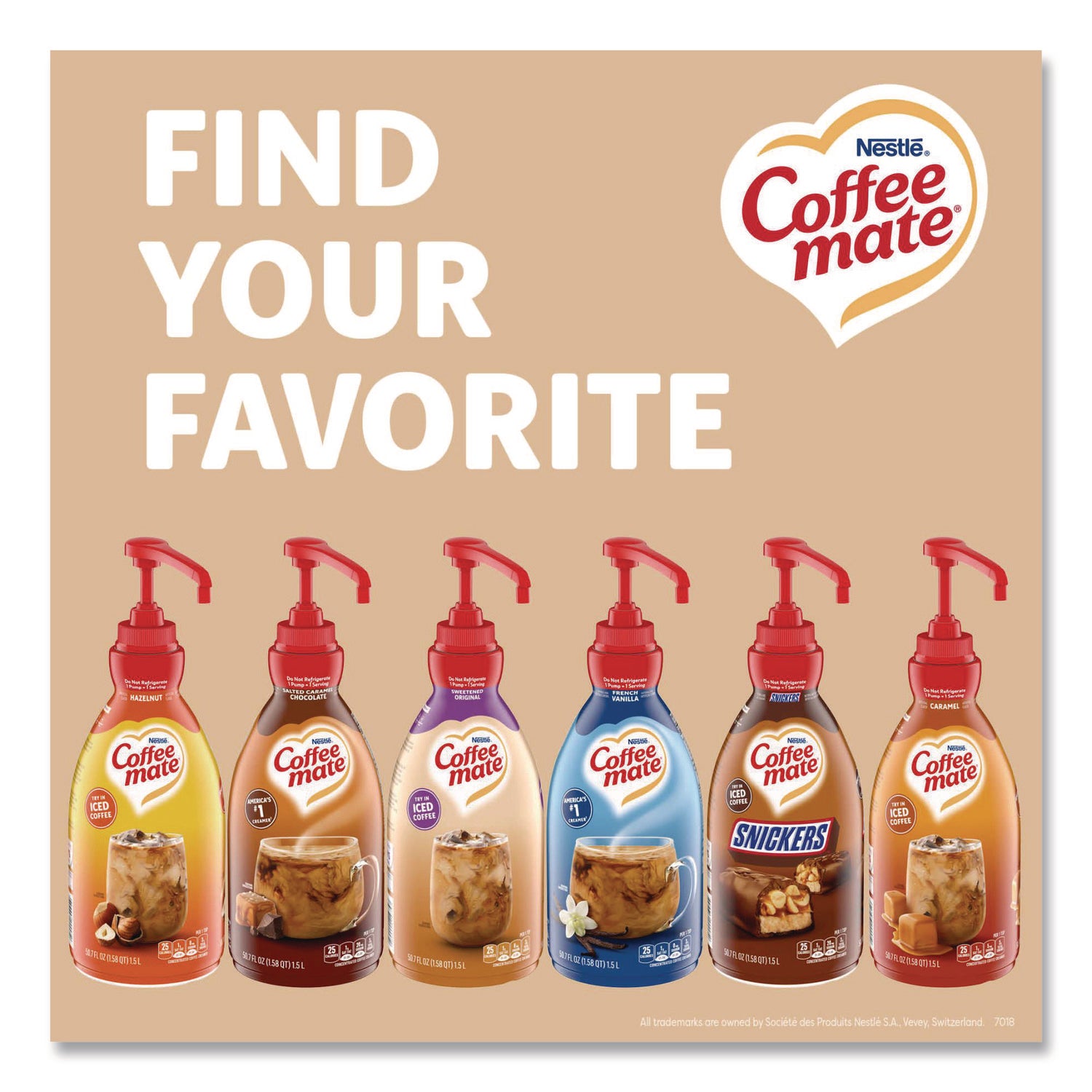 Liquid Coffee Creamer, Sweetened Original, 1.5 Liter Pump Bottle, 2/Carton