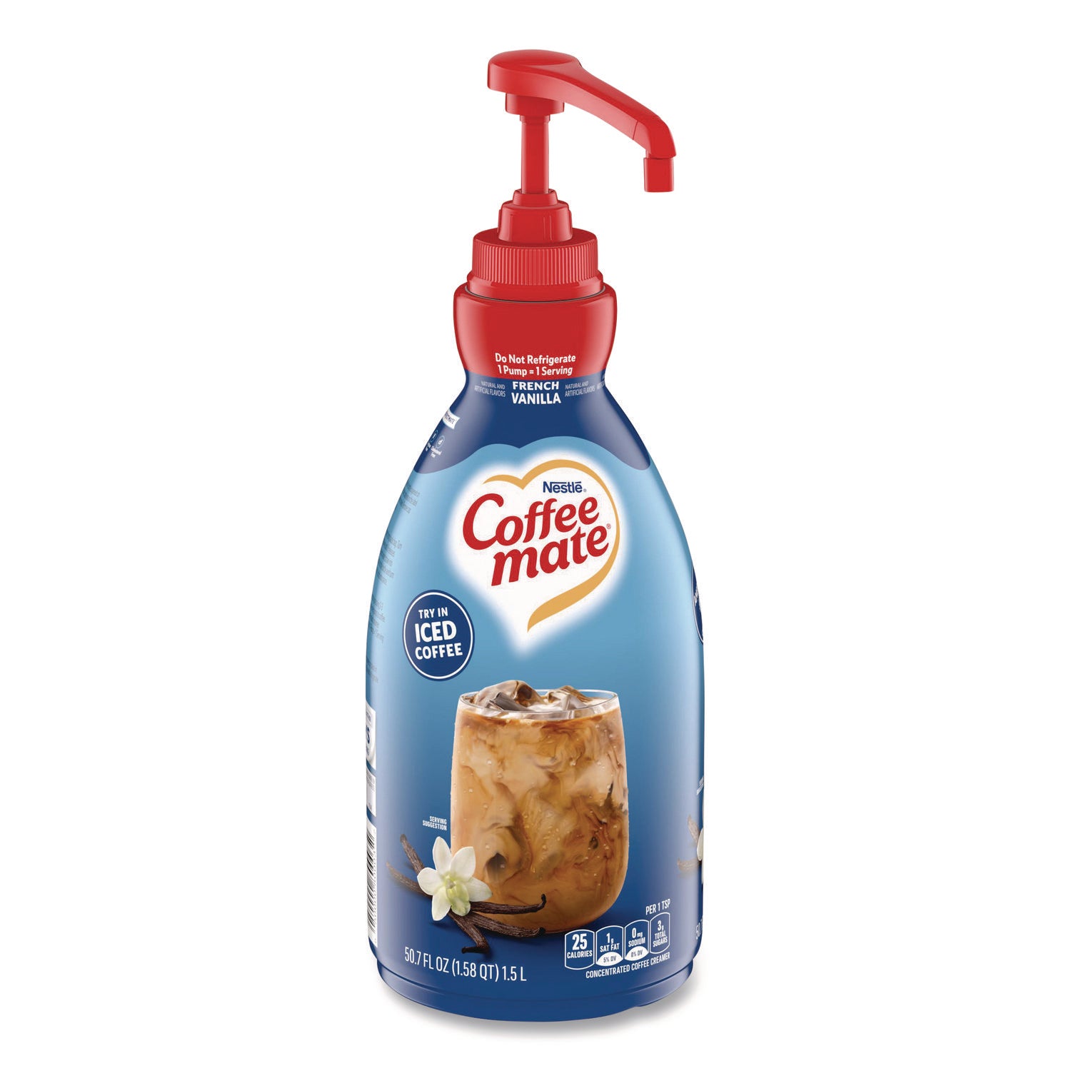 Liquid Coffee Creamer, French Vanilla, 1500mL Pump Bottle