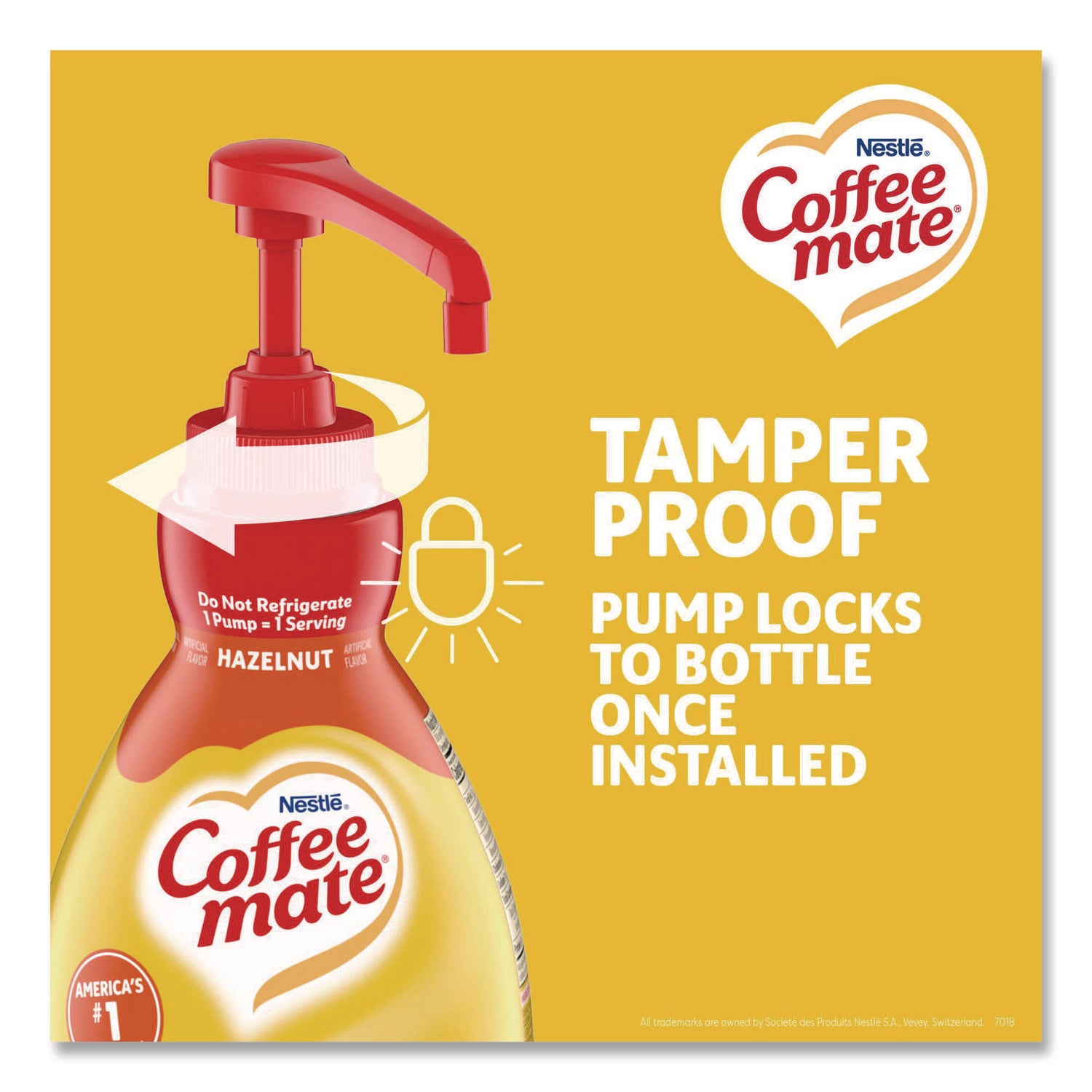 Liquid Coffee Creamer, Hazelnut, 1.5 Liter Pump Bottle, 2/Carton
