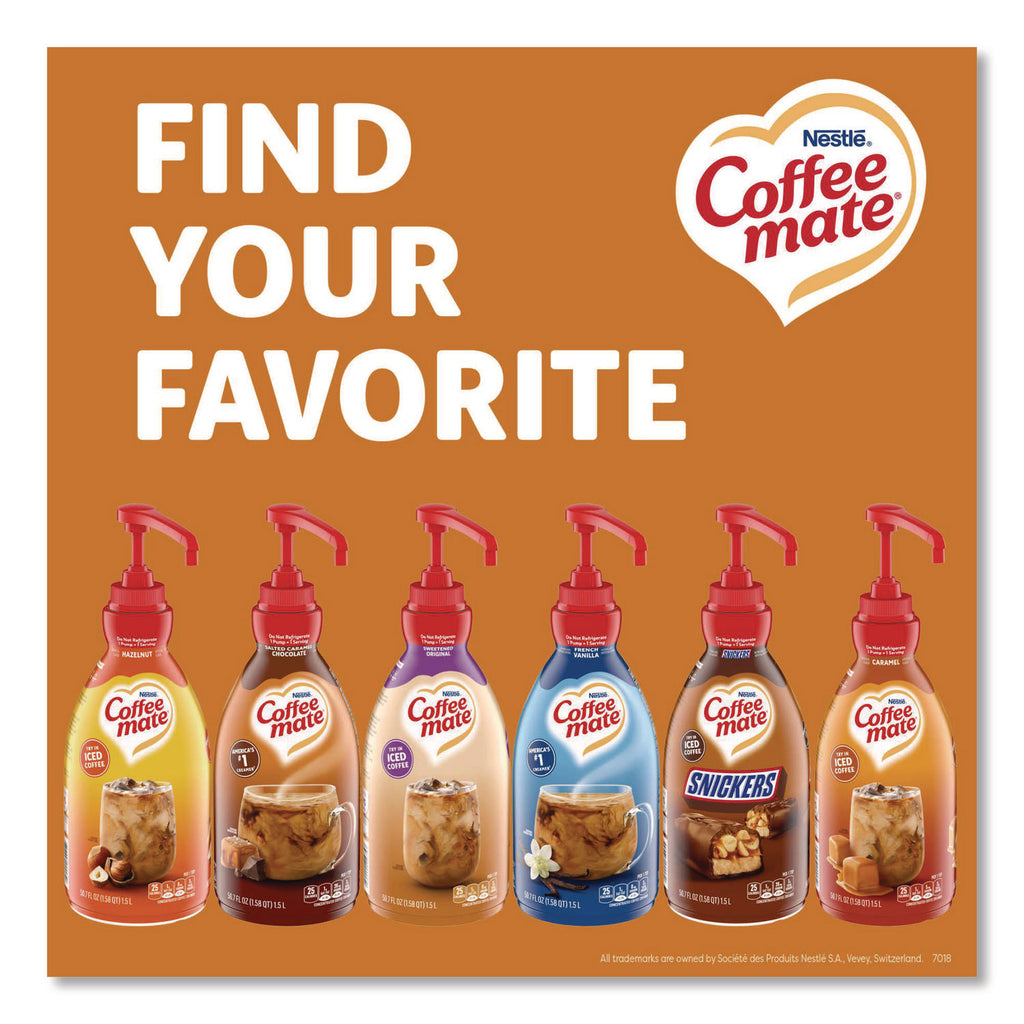 Liquid Creamer Pump Bottle, Salted Caramel, 1.5 Liter Pump Bottle, 2/Carton