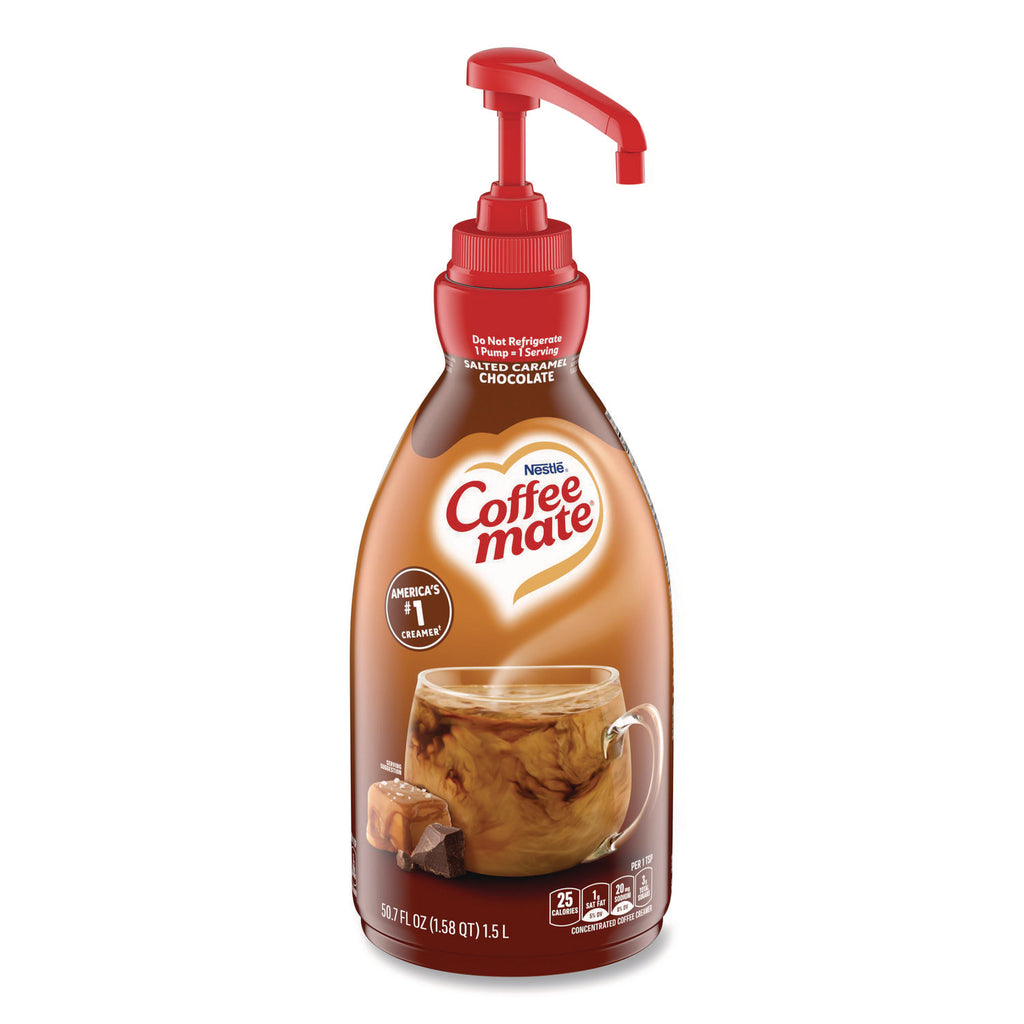 Liquid Creamer Pump Bottle, Salted Caramel Chocolate, 1.5 Liter