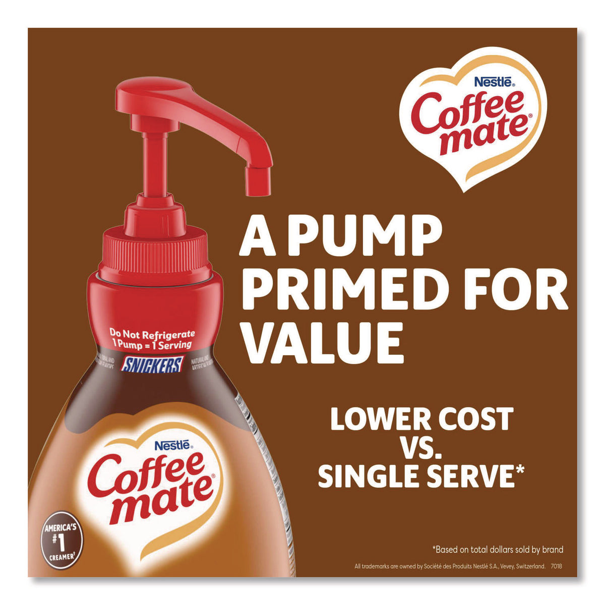 Liquid Coffee Creamer, Snickers, 1.5 Liter Pump Bottle