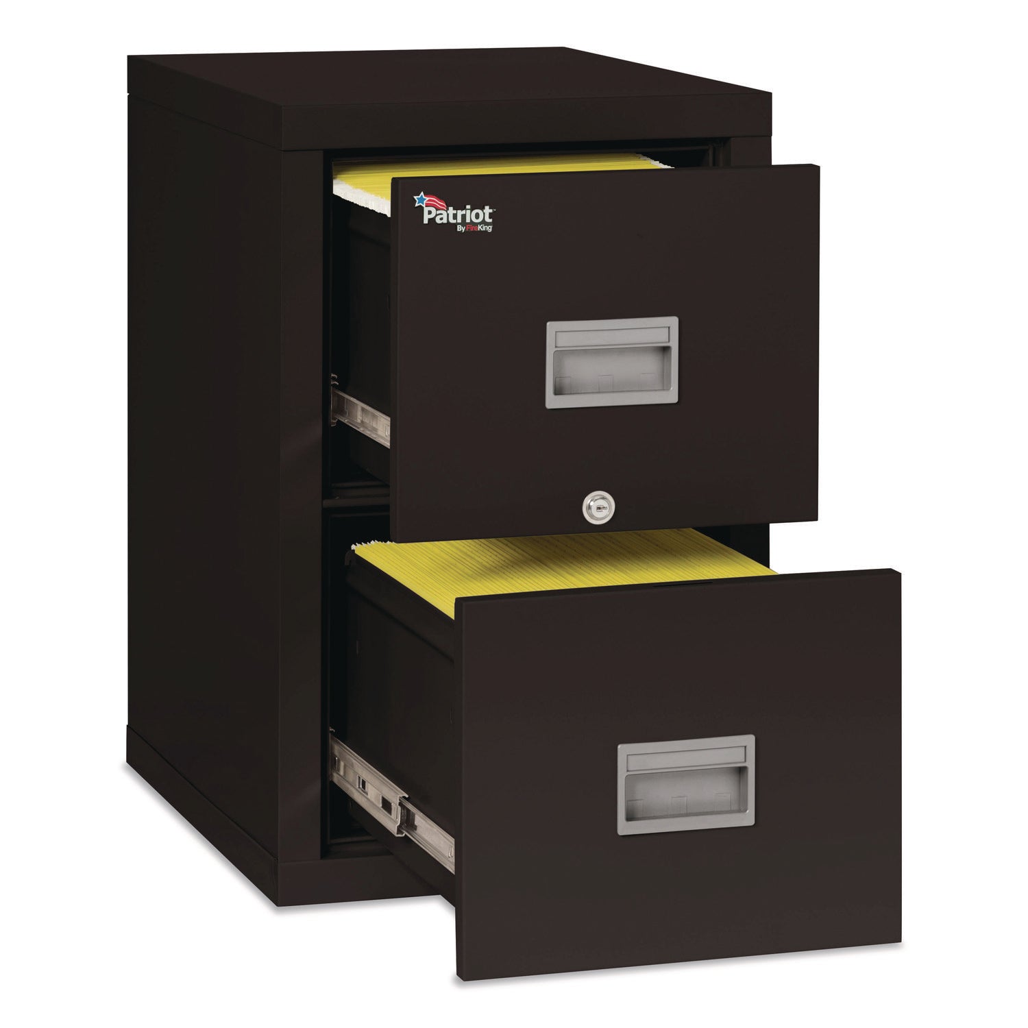 Patriot by FireKing Insulated Fire File, 1-Hour Fire Protection, 2 Legal/Letter File Drawers, Black, 17.75" x 25" x 27.75