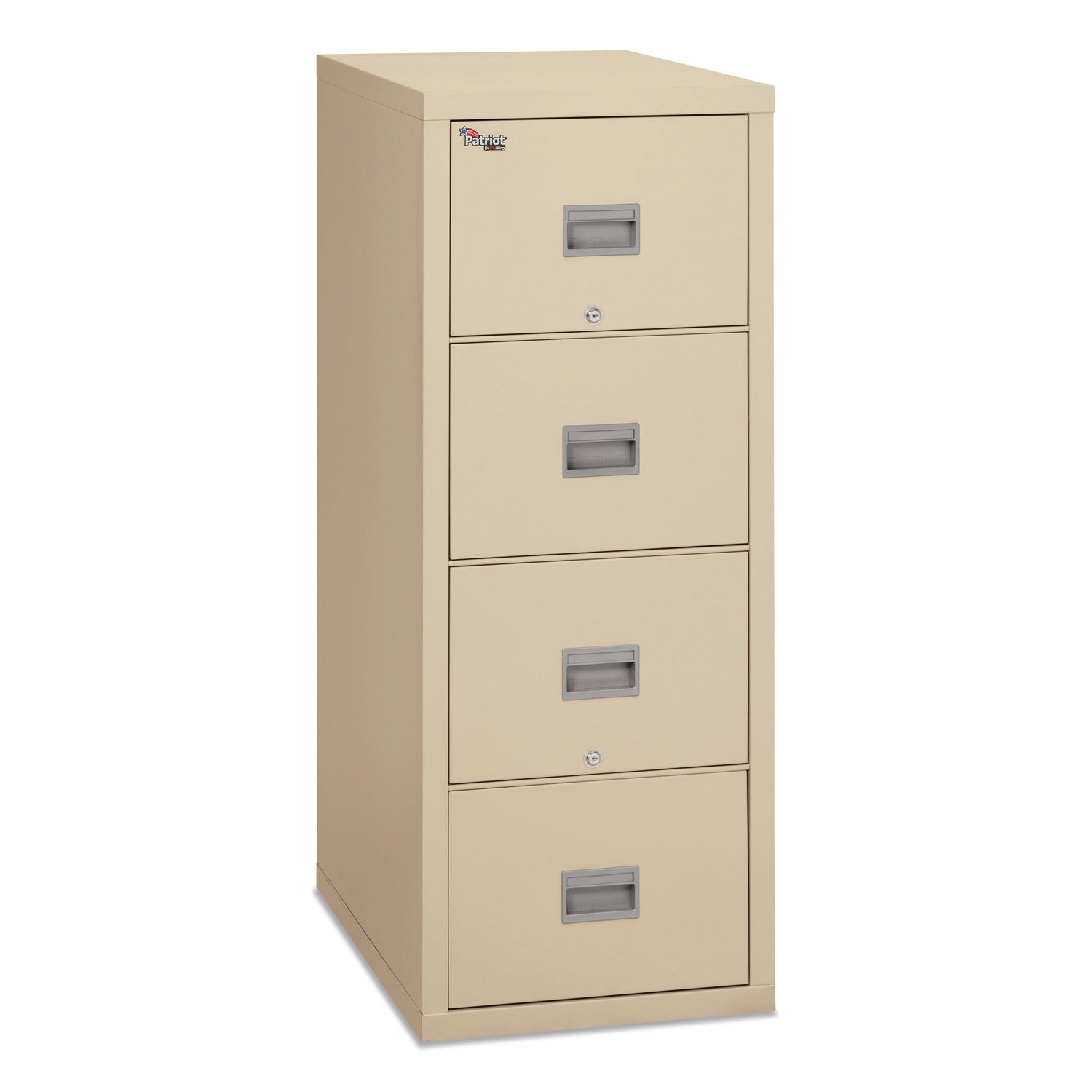 Patriot by FireKing Insulated Fire File, 1-Hour Fire Protection, 4 Legal/Letter File Drawers, Parchment, 17.75 x 25 x 52.75