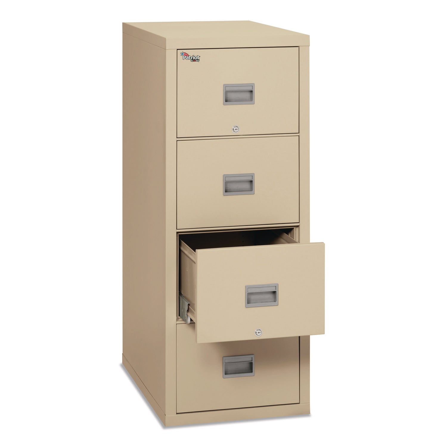 Patriot by FireKing Insulated Fire File, 1-Hour Fire Protection, 4 Letter-Size File Drawers, Parchment, 17.75 x 31.63 x 52.75