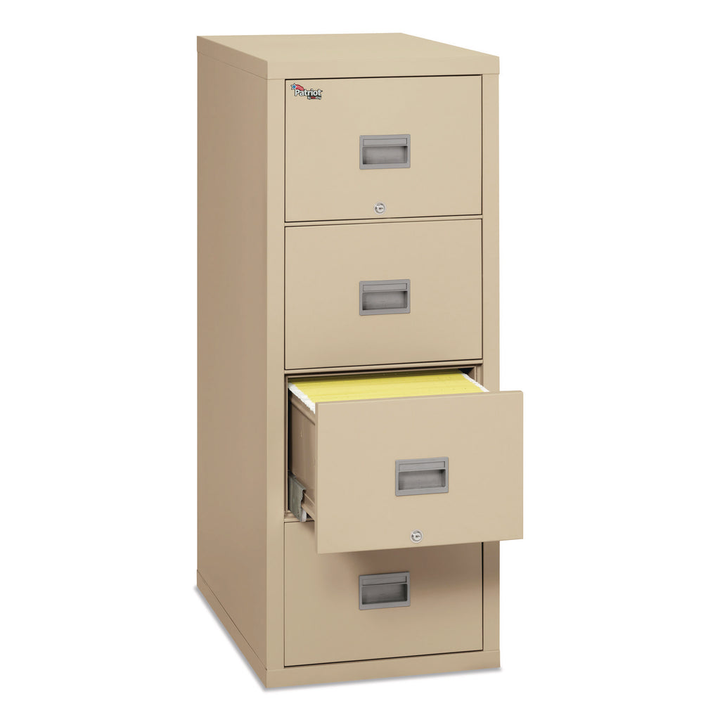 Patriot by FireKing Insulated Fire File, 1-Hour Fire Protection, 4 Letter-Size File Drawers, Parchment, 17.75 x 31.63 x 52.75