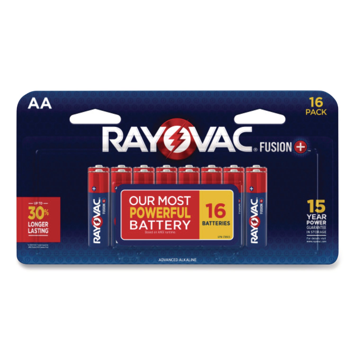 Fusion Advanced Alkaline AA Batteries, 16/Pack