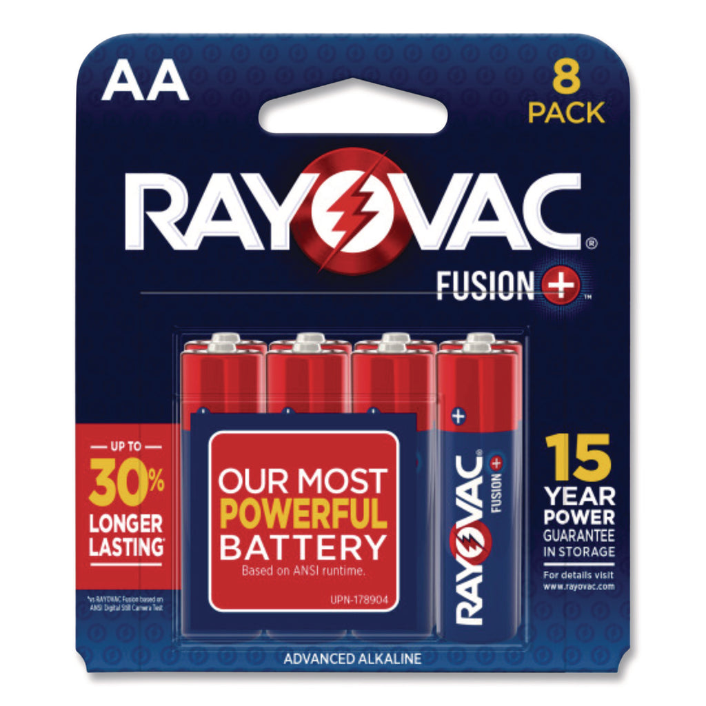 Fusion Advanced Alkaline AA Batteries, 8/Pack