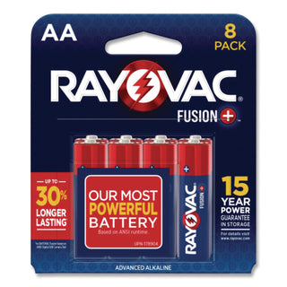 Fusion Advanced Alkaline AA Batteries, 8/Pack