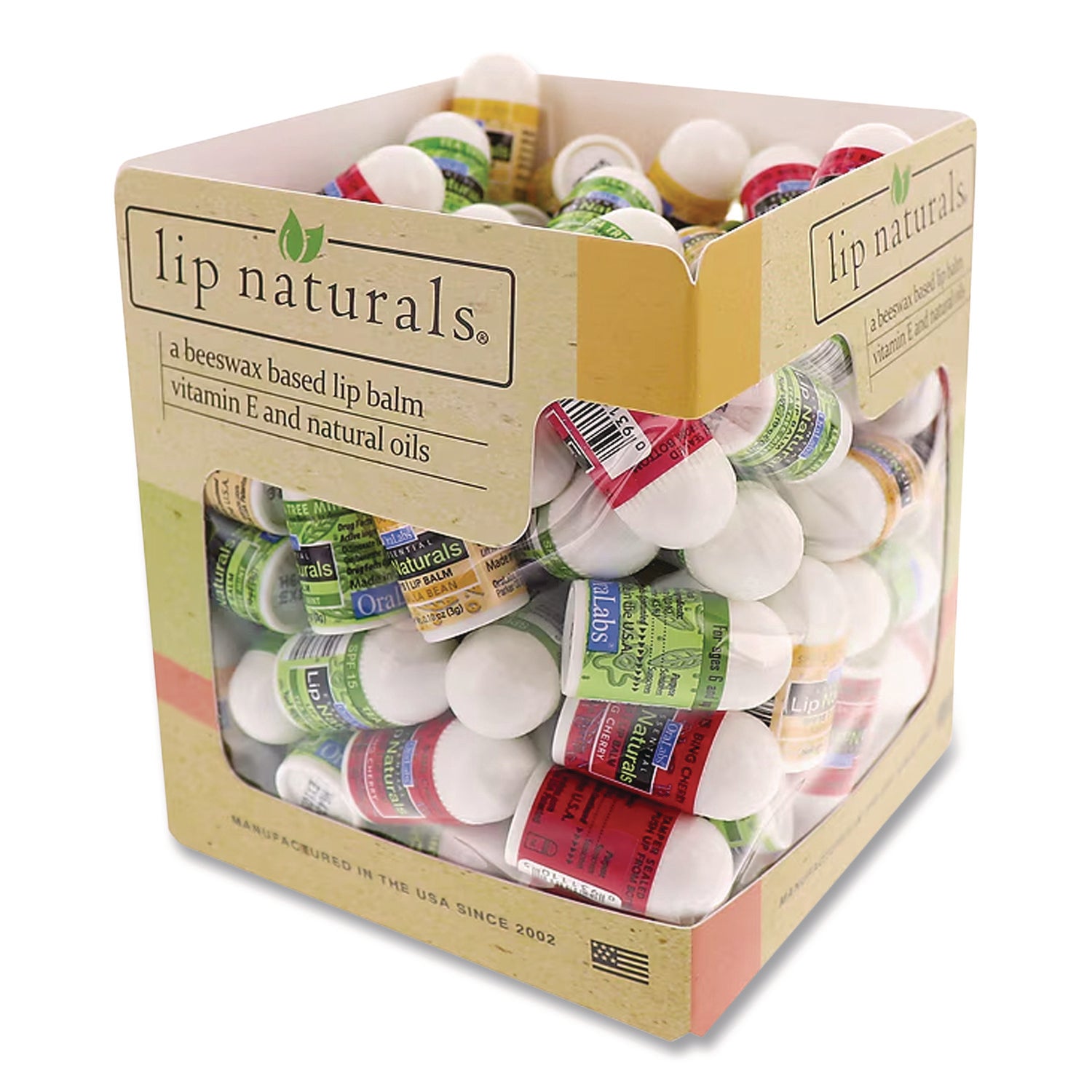 Assorted Flavors Lip Balm, Cherry, Citrus, Mint, 0.1 oz Tube, 100/Box