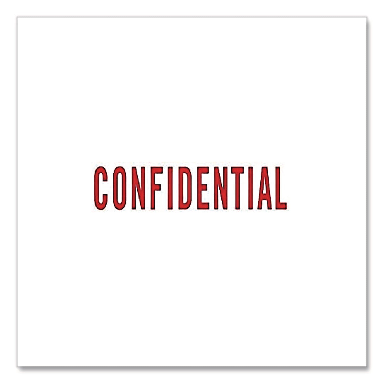 Pre-Inked Message Stamp, CONFIDENTIAL, 1.63" x 0.38", Red Ink