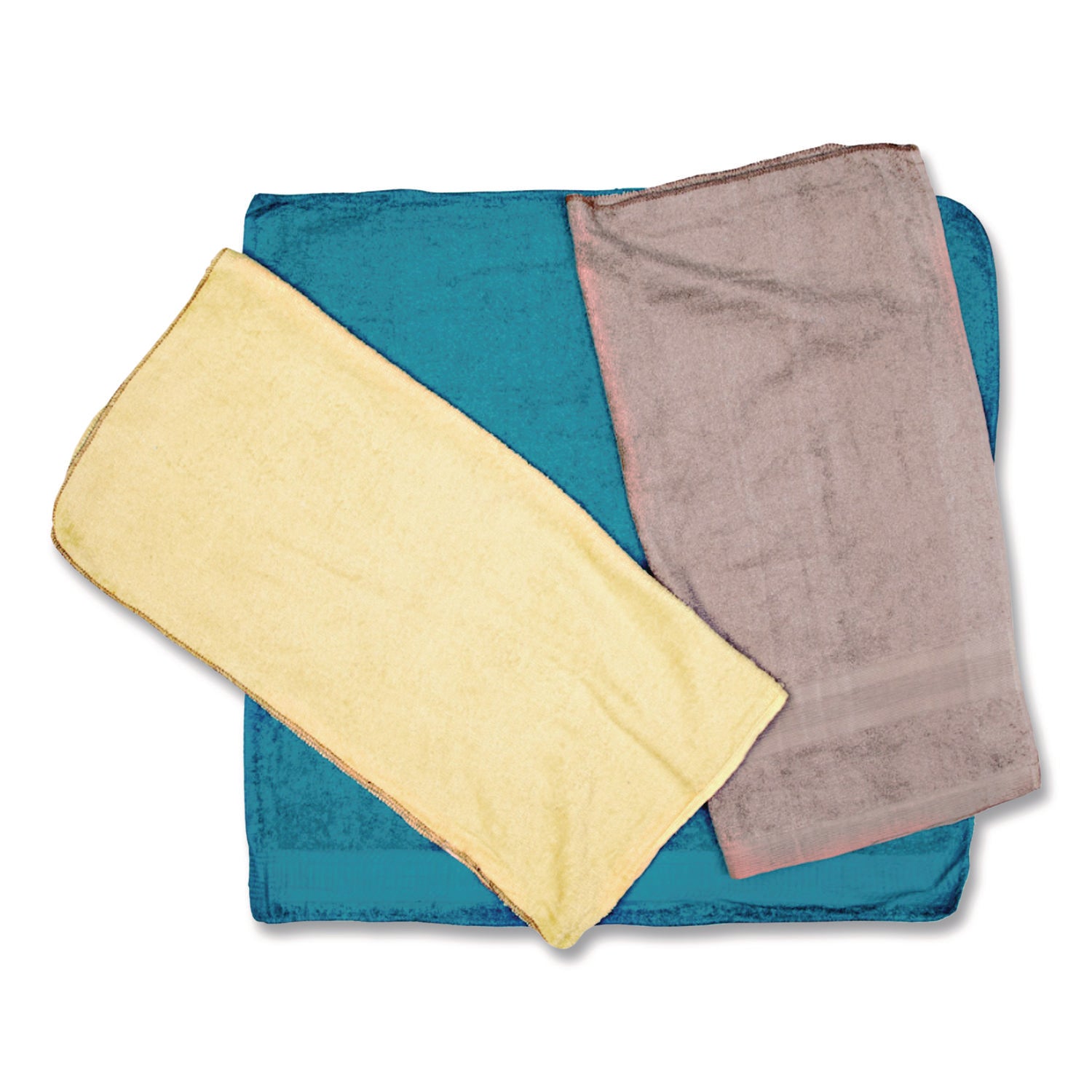 Qwick Wick Terry Towels, 12 x 12, Assorted Colors, 25 lb Bale (Approximately 280/Bale)