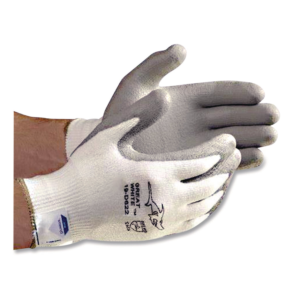 Great White 3GX Seamless Knit Dyneema Diamond Blended Gloves, X-Large, White/Gray