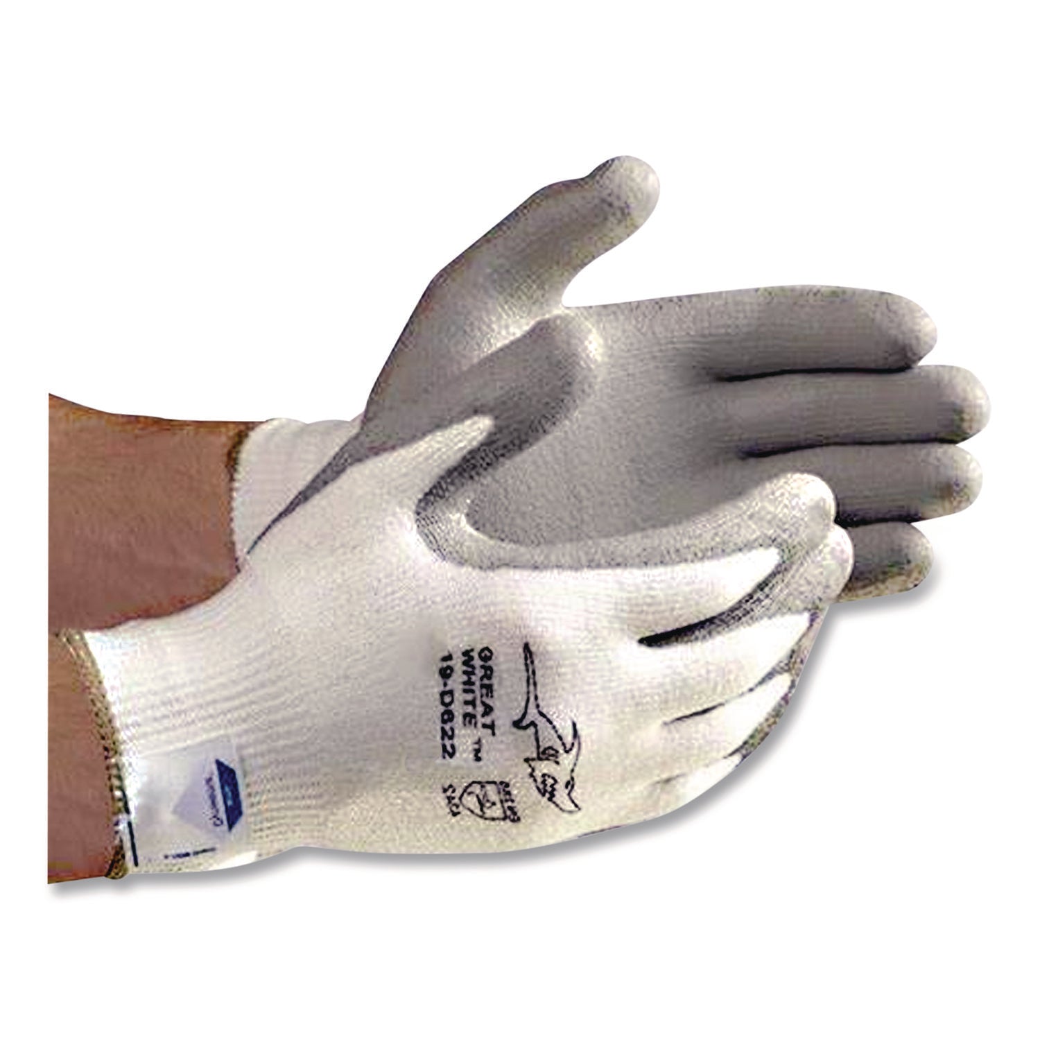 Great White 3GX Seamless Knit Dyneema Diamond Blended Gloves, X-Large, White/Gray