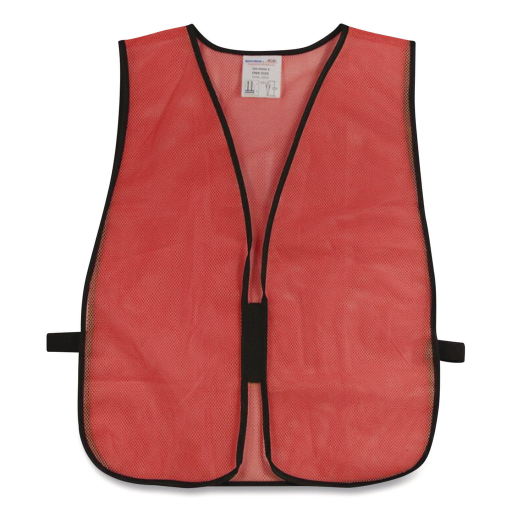 Hook and Loop Safety Vest, One Size Fits Most, Hi-Viz Orange