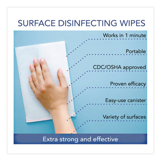 Sani-Cloth Prime Germicidal Disposable Wipes, Extra-Large, 1-Ply, 7.5 x 15, Unscented, White, 70/Canister, 6 Canisters/Carton