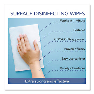 Sani-Cloth Prime Germicidal Disposable Wipes, Large, 1-Ply, 6 x 6.75, Unscented, White, 160/Canister, 12 Canisters/Carton