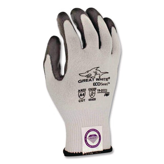 Great White 3GX Seamless Knit Dyneema Diamond Blended Gloves, Large, White/Gray