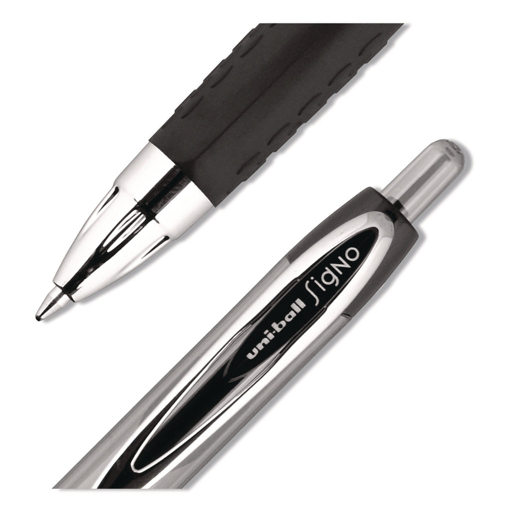 Signo 207 Gel Pen Value Pack, Retractable, Medium 0.7 mm, Black Ink, Smoke/Black Barrel, 36/Box