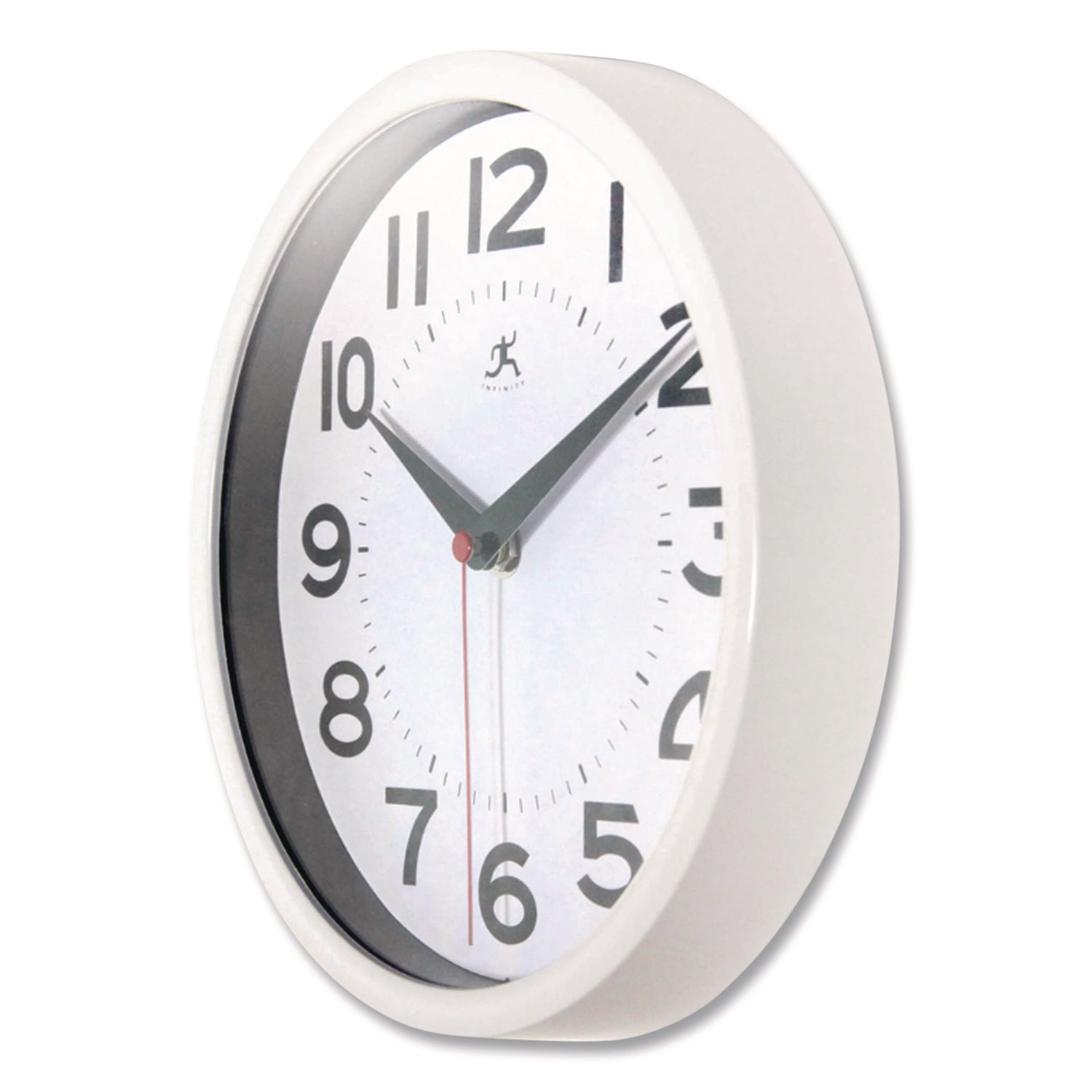 Metro Wall Clock, 9" Diameter, White Case, 1 AA (sold separately)