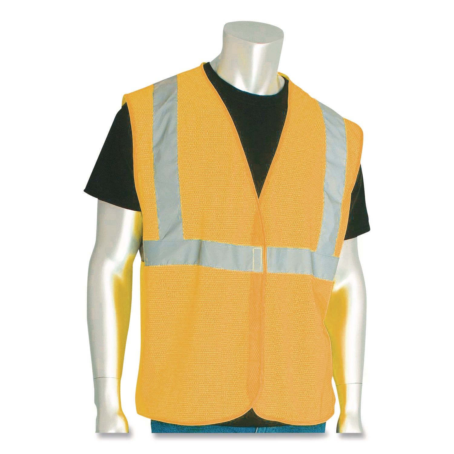 ANSI Class 2 Hook and Loop Safety Vest, 2X-Large, Hi-Viz Orange
