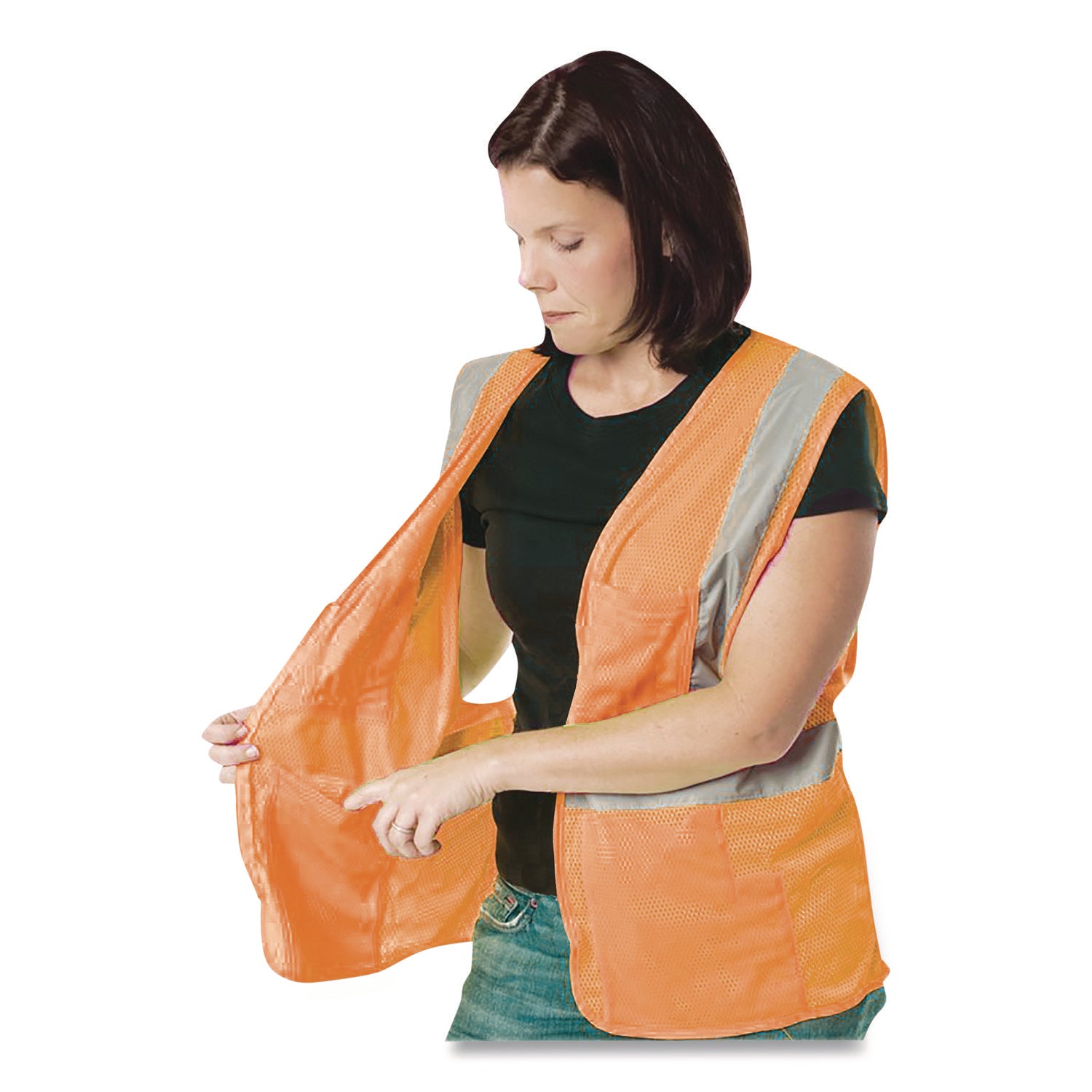 ANSI Class 2 Hook and Loop Safety Vest, 2X-Large, Hi-Viz Orange