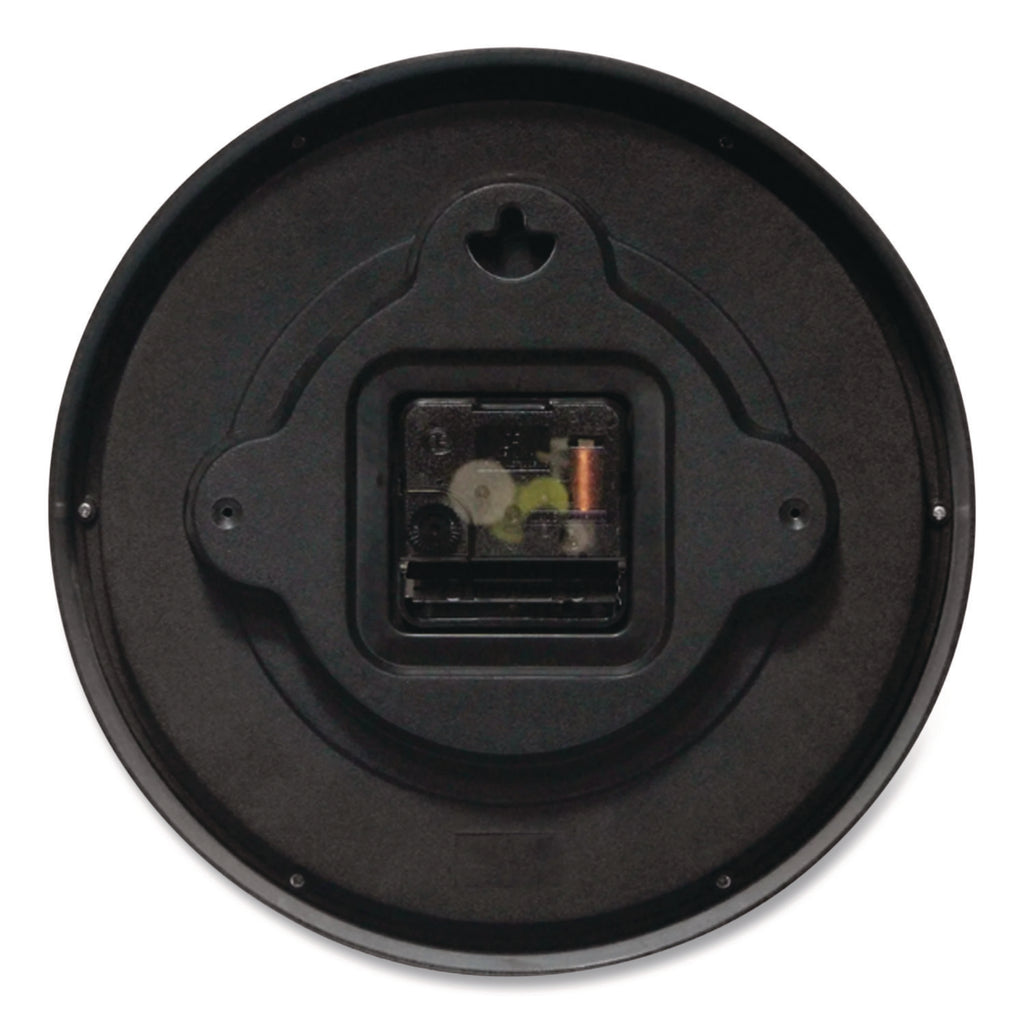 Metro Wall Clock, 9" Diameter, Black Case, 1 AA (sold separately)
