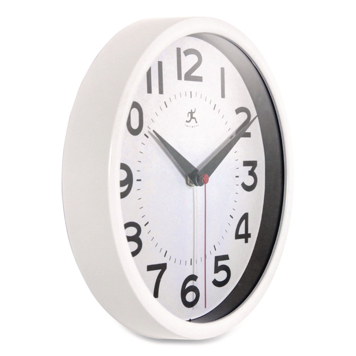 Metro Wall Clock, 9" Diameter, Silver Case, 1 AA (sold separately)