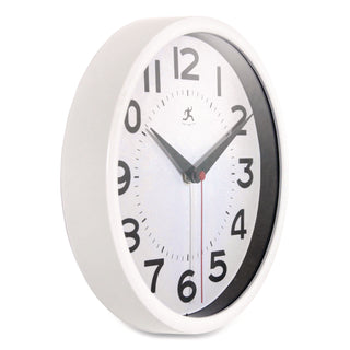 Metro Wall Clock, 9" Diameter, Silver Case, 1 AA (sold separately)