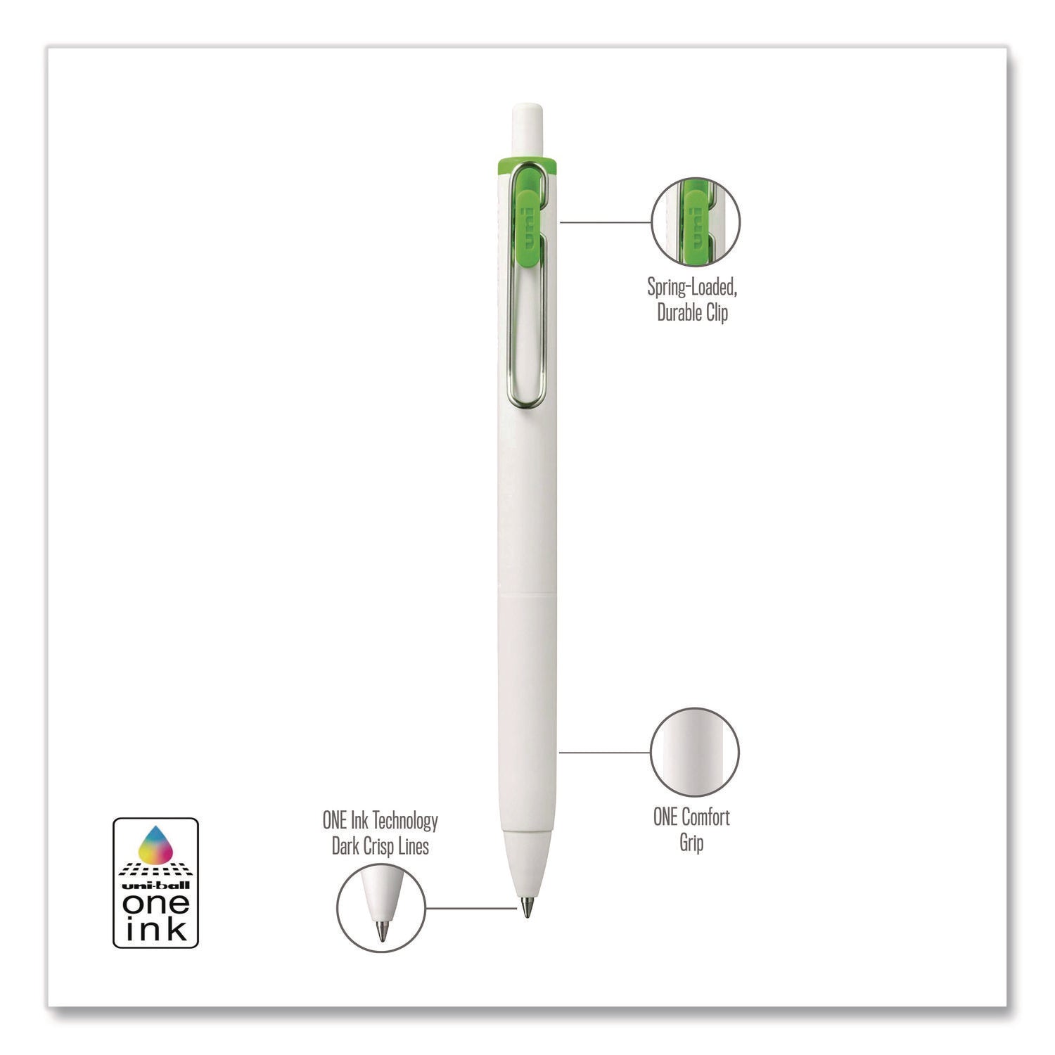 uniONE Gel Pen, Retractable, Medium 0.7 mm, Assorted Fashion Ink Colors, Assorted Barrel Colors, 5/Pack