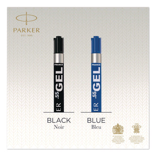 Refill for Parker Retractable Gel Ink Roller Ball Pens, Medium Conical Tip, Black Ink, 2/Pack