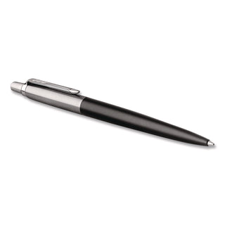 Jotter Ballpoint Pen, Retractable, Medium 1 mm, Blue Ink, Black/Chrome Barrel