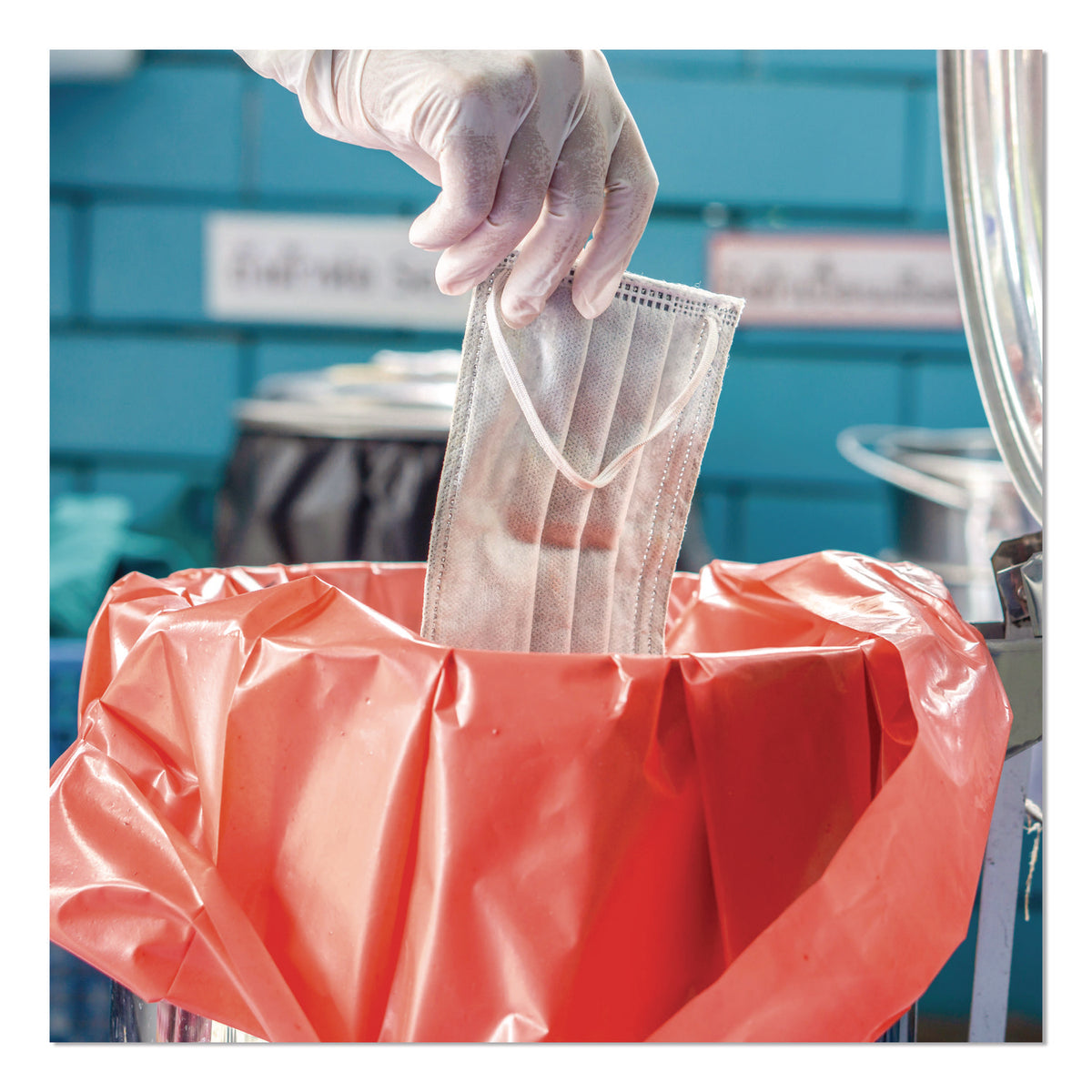 Heritage 1.3 mil Red Biohazard Can Liners - 46" Width x 40" Length - 1.30 mil (33 Micron) Thickness - Low Density - Red - Linear Low-Density Polyethylene (LLDPE) - 200/Carton - Can