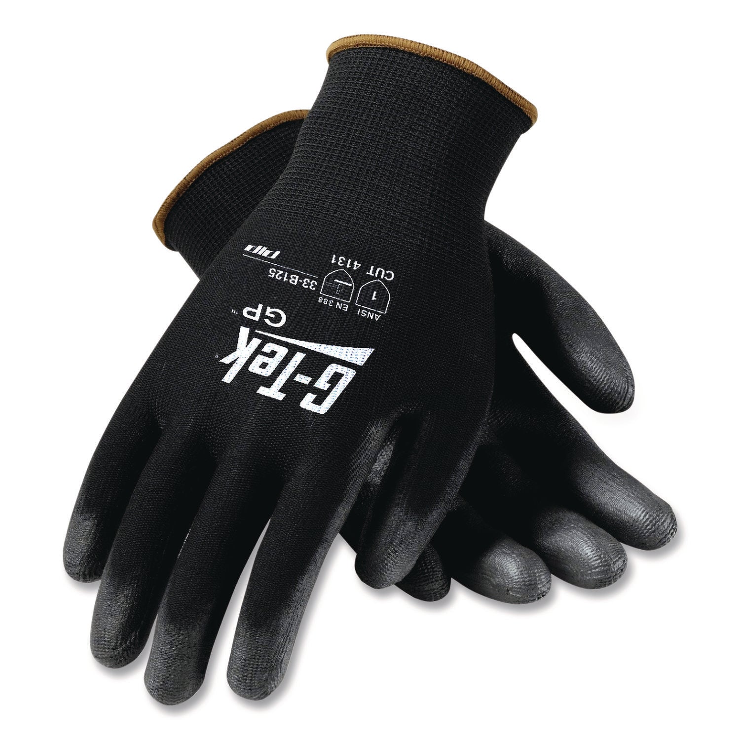 GP Polyurethane-Coated Nylon Gloves, Medium, Black, 12 Pairs