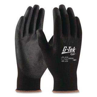 GP Polyurethane-Coated Nylon Gloves, Medium, Black, 12 Pairs