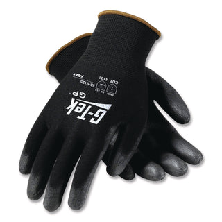 GP Polyurethane-Coated Nylon Gloves, Large, Black, 12 Pairs