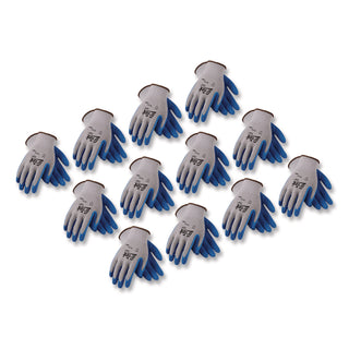 GP Latex-Coated Cotton/Polyester Gloves, X-Large, Gray/Blue, 12 Pairs