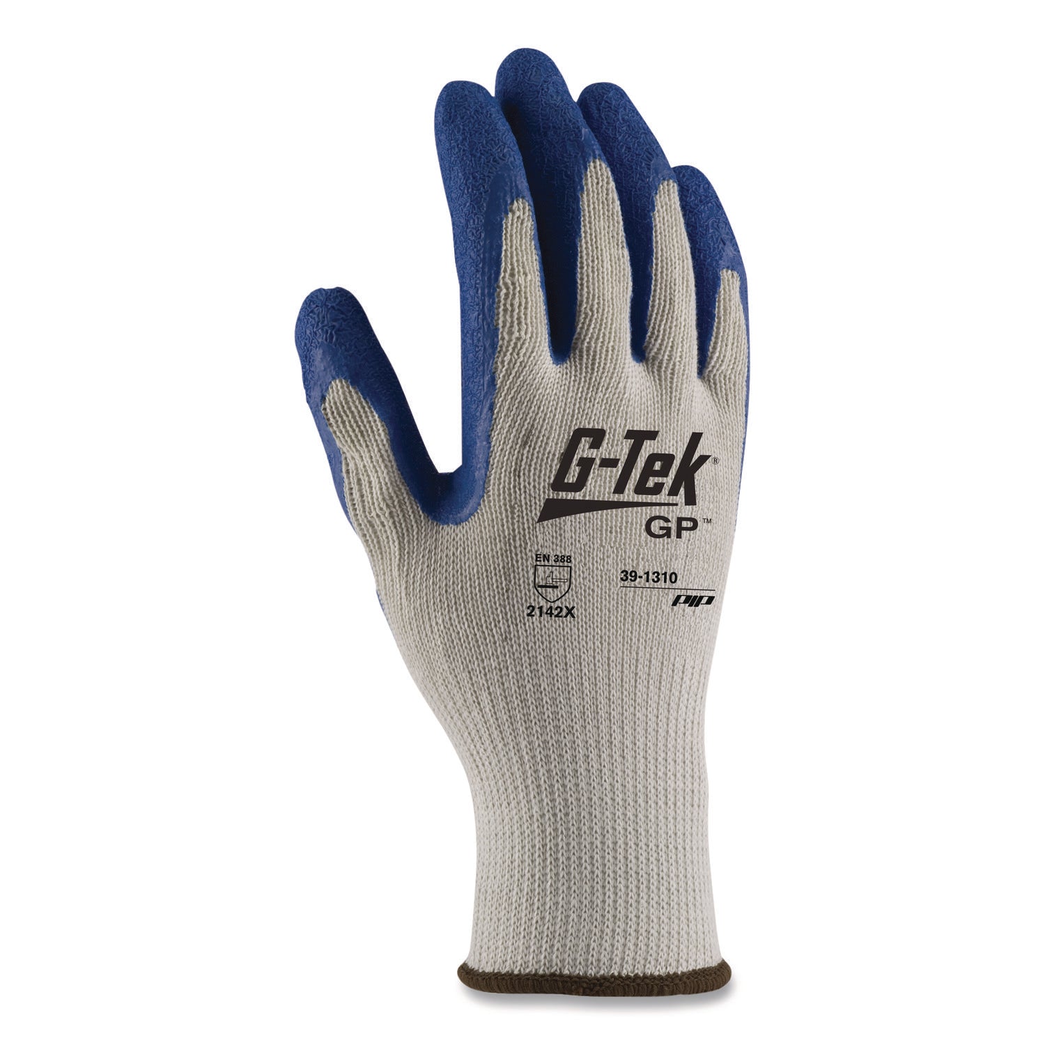 GP Latex-Coated Cotton/Polyester Gloves, X-Large, Gray/Blue, 12 Pairs