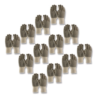 PVC-Dotted Cotton/Polyester Work Gloves, Small, Gray/Black, 12 Pairs