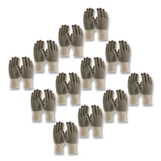 PVC-Dotted Cotton/Polyester Work Gloves, Large, Gray/Black, 12 Pairs