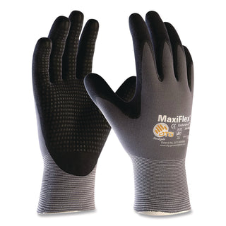 Ultimate Seamless Knit Nylon Gloves, Nitrile Coated MicroFoam Grip on Palm, Fingers and Knuckles, X-Large, Gray, 12 Pairs