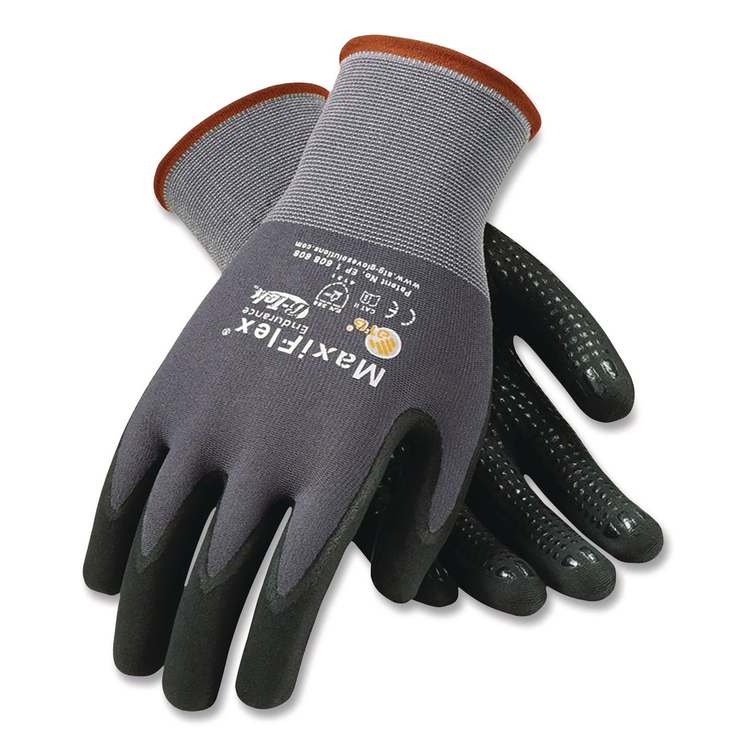 Ultimate Seamless Knit Nylon Gloves, Nitrile Coated MicroFoam Grip on Palm and Fingers, Small, Gray, 12 Pairs
